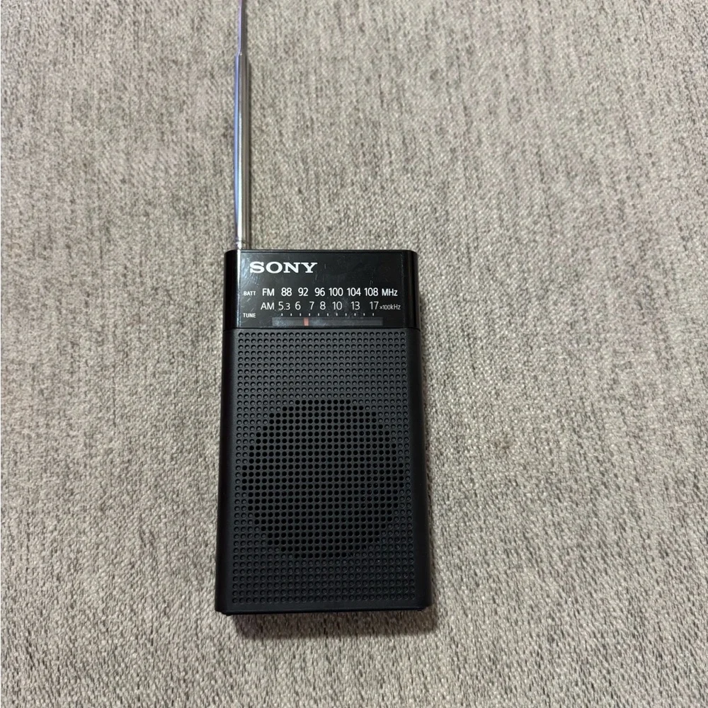 Sony ICF-P26 Portable AM/FM Radio Black.Dc 3V R6 Size AA X2 Battery